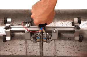 HST-Lite scanner for weld inspection with one pair of TOFD probes.
